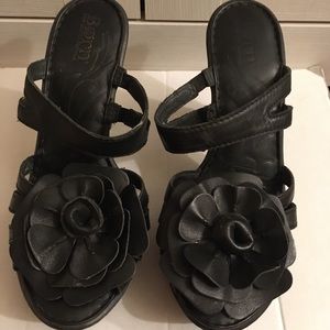 BORN slip on heel sandals Black Sz 6
